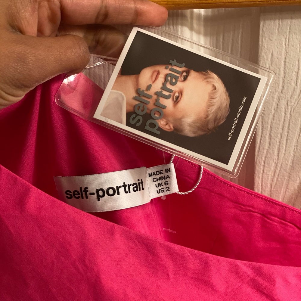 Self-portrait Fuchsia one shoulder top. New with tag! Size 2 - Picture 5 of 5